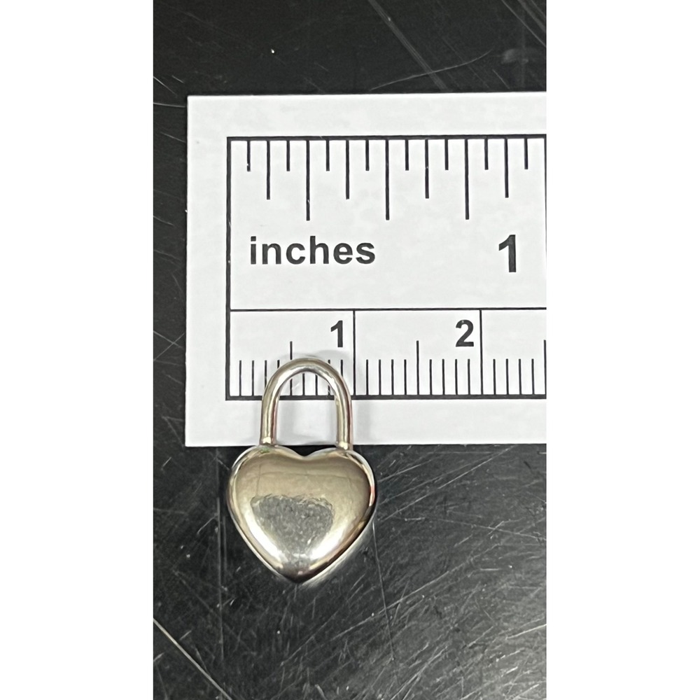 Heart Padlock Charm Women OS Silver Excellent Stainless Steel Lock